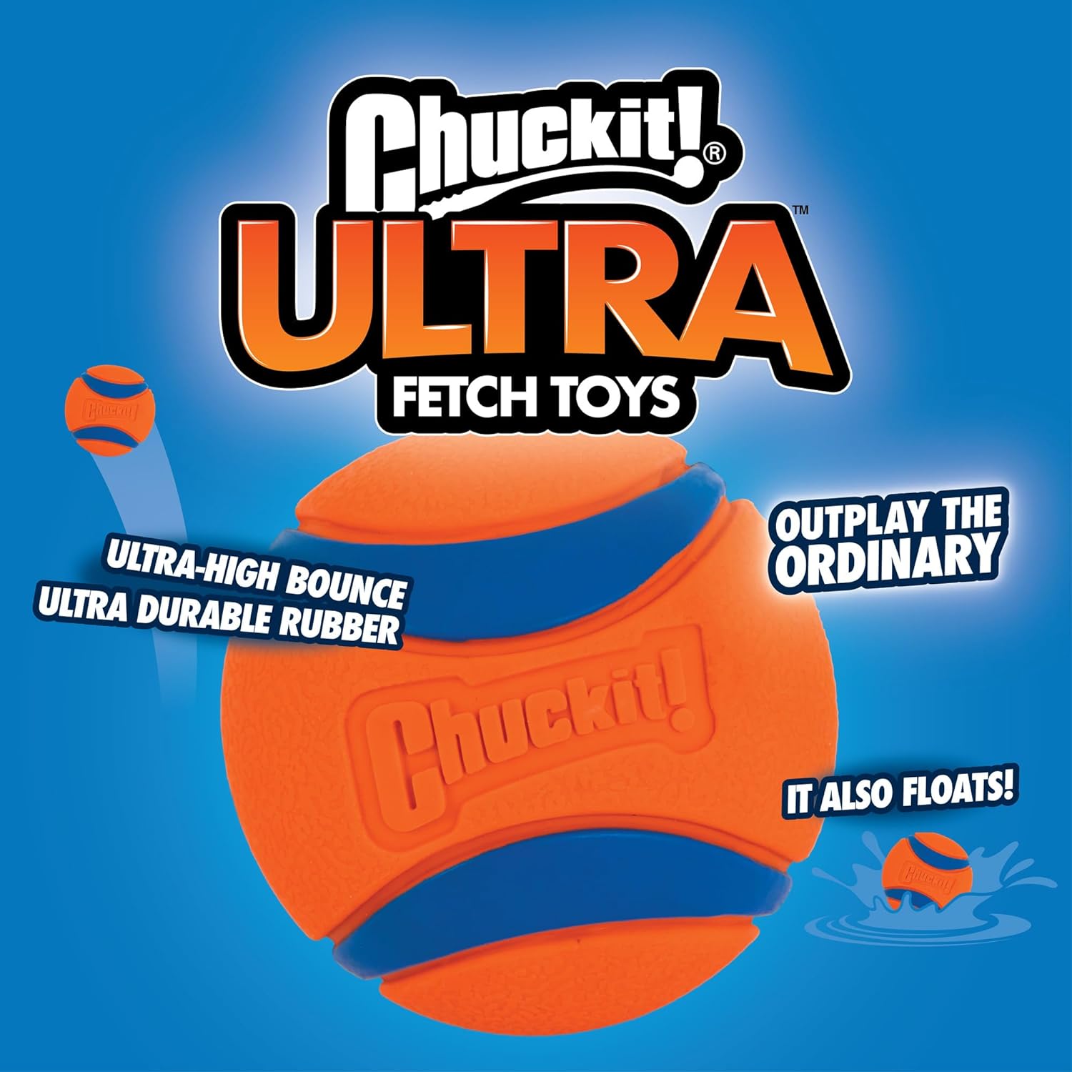 Chuckit! Ultra Ball Dog Toy, Medium (2.5 Inch Diameter) Pack of 2, for breeds 20-60 lbs-2