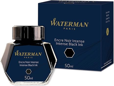 Waterman Fountain Pen Ink Intense Black 50ml Bottle-4