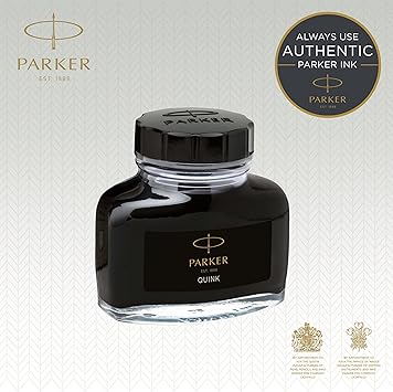 Parker Fountain Pen Ink Bottle, Black QUINK Ink, 57 ml Fountain Pen Refill-5